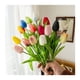 thumbnail image 1 of Ramo de flores de tulipanes falsos de látex, tacto Real, 15 Uds., 1 of 8