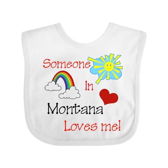 Inktastic Someone in Montana Loves Me Boys or Girls Baby Bib