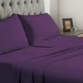 thumbnail image 2 of Split King Size - Microfiber Fabric 5 Piece Split King Sheet Set - 12" Inch Deep Pocket Adjustable Bed Sheets, Plum Solid, 2 of 7