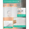 thumbnail image 4 of No Hook Shower Curtain with Snap in Liner, Peach Coral Solid Color Hotel Shower Curtains for Bathroom, Washable Shower Curtain Liner Set with Mesh Top Window, 66"x72", 4 of 6
