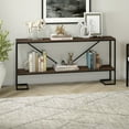 thumbnail image 4 of Evelyn&Zoe Phoebe 64" Wide Rectangular Console Table, Blackened Bronze/Black Grain, 4 of 10