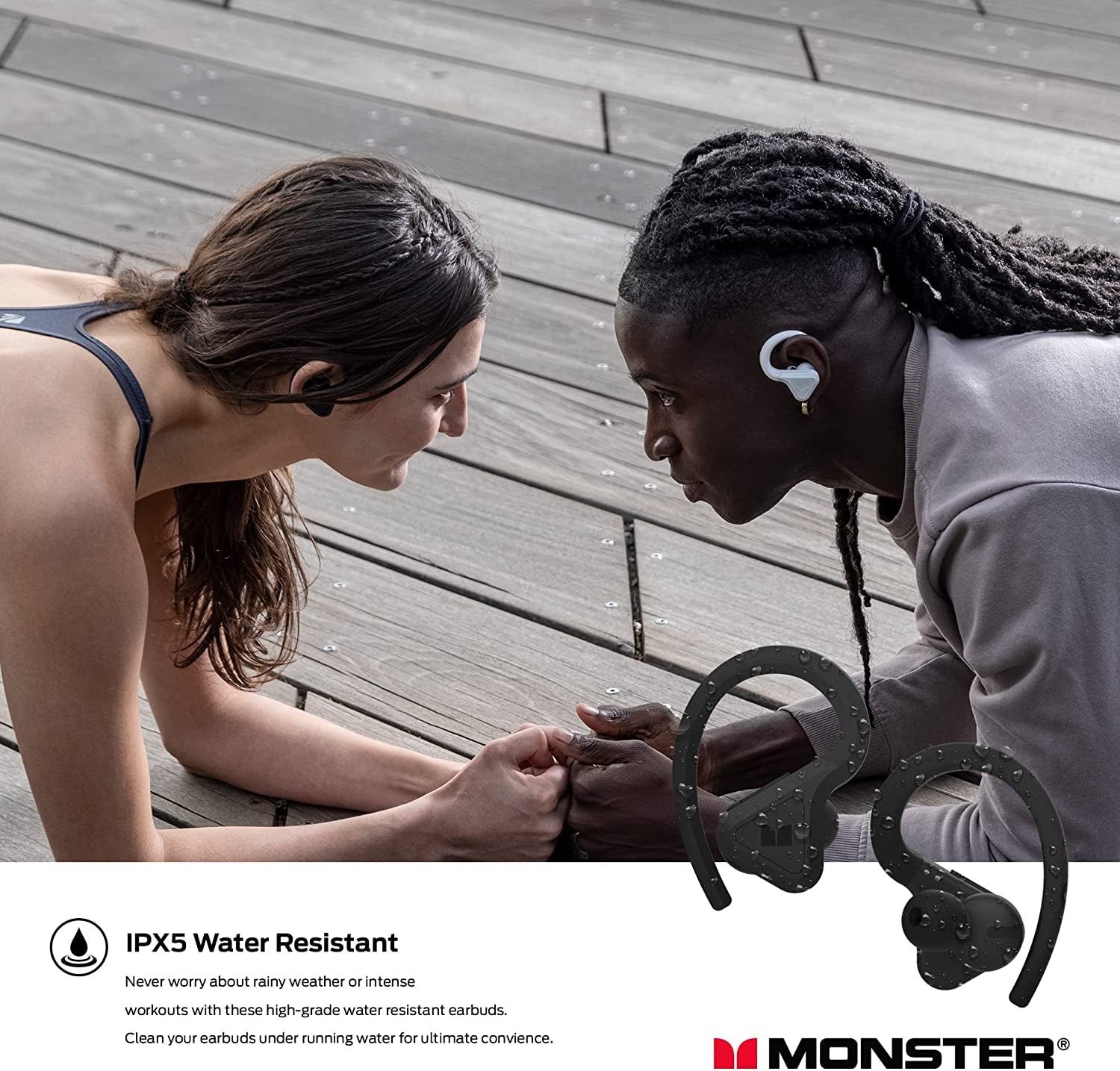 Monster DNA Fit Bluetooth Earbuds with Charging Case, Noise Cancelling, Built-in Microphone, Water-Resistant