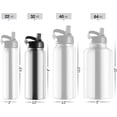 thumbnail image 3 of Stainless Steel Insulated Water Bottle and Travel Mug for Hot and Cold Beverages, Wide Mouth, Double Wall Insulated Hydration  Water Bottle for Hiking, Biking, Outdoor, 32 OZ, 3 of 6