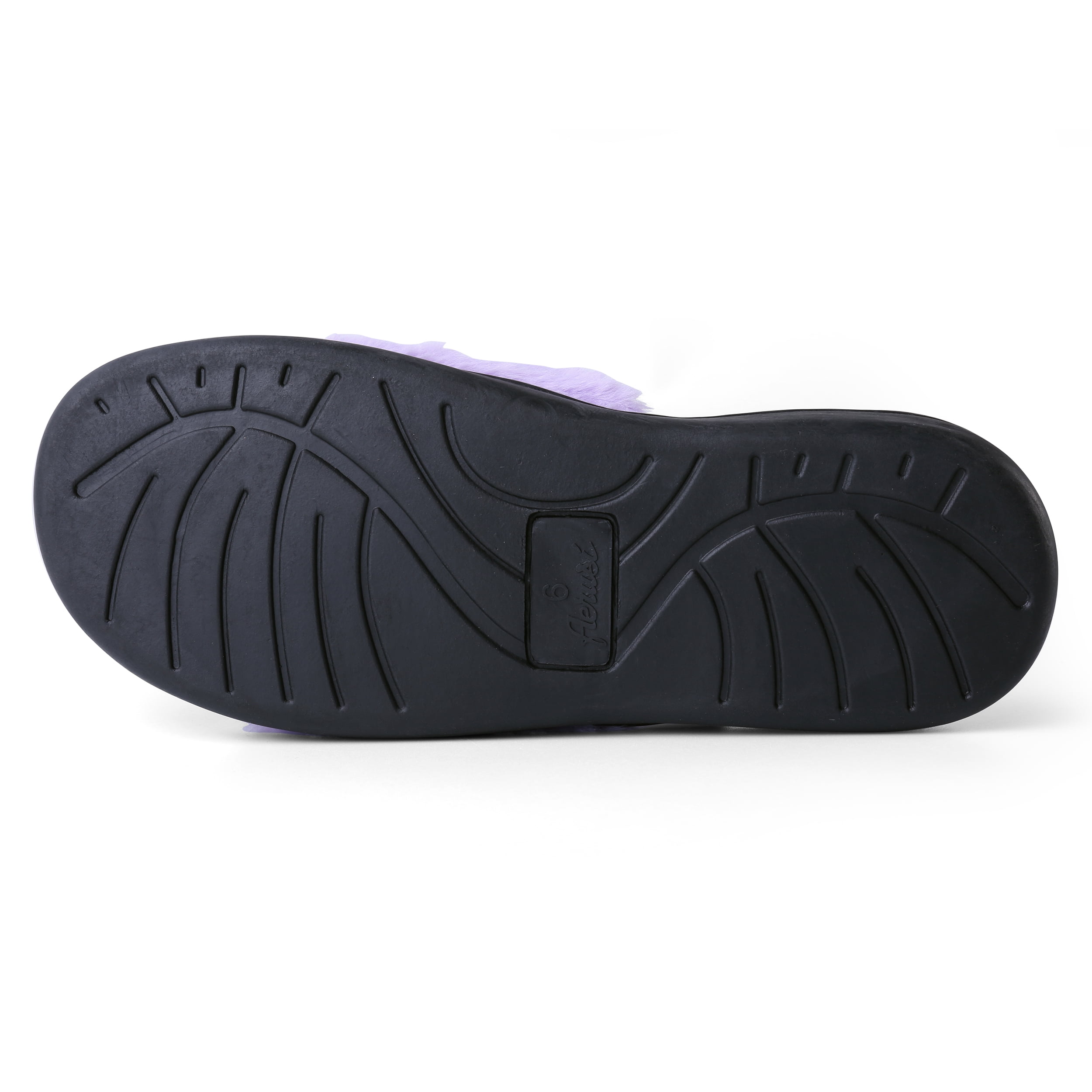 Women's Light And Fluffy Soft Plush Sandal Slippers with No-Slip Rubber Sole For Indoor, Outdoor, Spa Use (Purple)