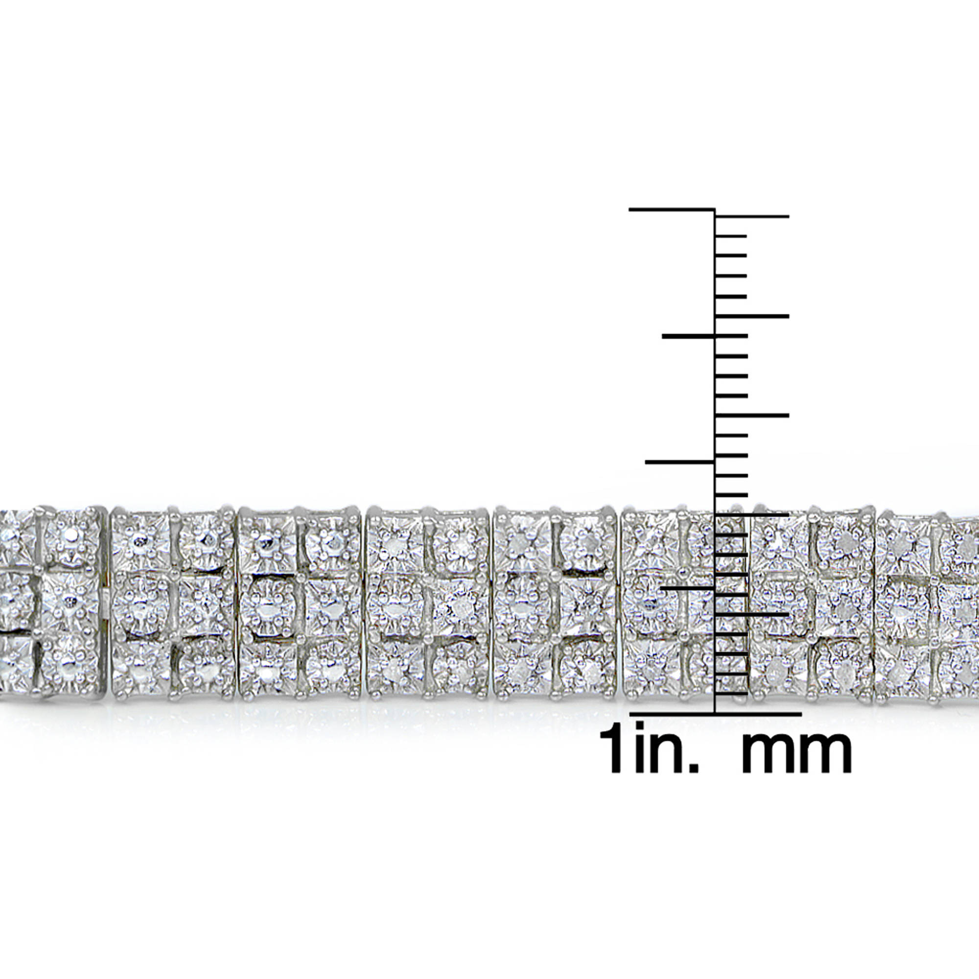 1 Carat T.W. Diamond Silver-Tone Miracle-Set 3-Row Tennis Bracelet - image 3 of 4