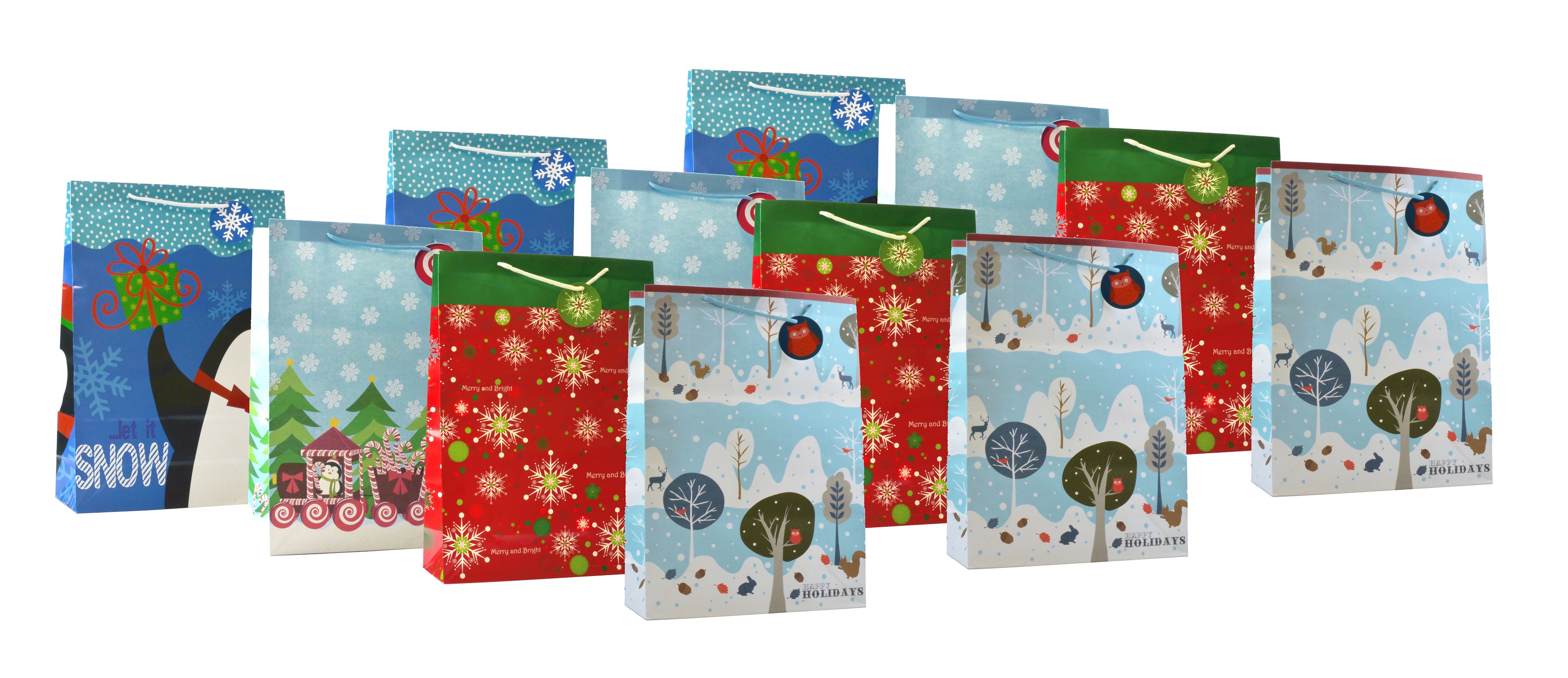 Fifth Ave Kraft Christmas Mystery Large Gift Bags - 12 Pack photo 8