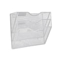 thumbnail image 3 of Wall Mounted Mesh File Holder, Wall Mounted Bookshelf Rack, Shelf files Document Organizer, Newspaper A4 Information Rack, 3 Tier Magazine Rack Argent, 3 of 9
