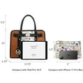 thumbnail image 6 of MKP Womens Satchel Female Handbags Two Tone Vegan Leather Shoulder Bag with Wallet 2pcs Set, 6 of 7