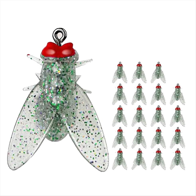 Cebo de Pesca con Mosca Biónica Verde, Señuelo Insectos