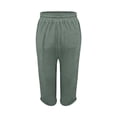 thumbnail image 4 of JJHGVB Cotton Linen Capris for Women Pedal Pushers for Women Linen Bermuda Shorts for Women Dress Shorts Cotton Linen Pants Below the Knee Wide Leg Shorts for Women Beach Resort Pants Green XL, 4 of 8