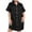 Black, variant on Nightgowns for Women Button Down Sleepshirt Short Sleeve Nightshirt Pajamas V Neck Nightdress
