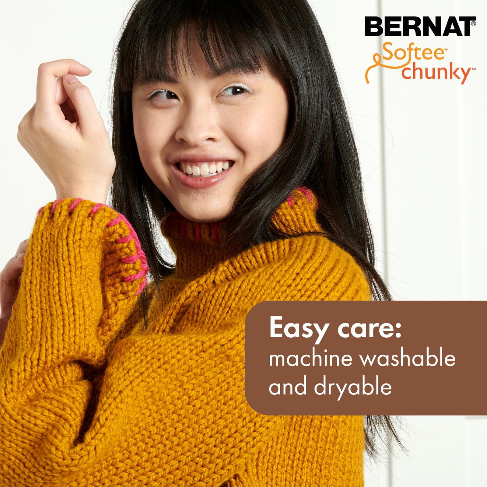 Bernat® Softee® Chunky™ Yarn, Acrylic #6 Super Bulky, 3.5oz/100g, 108 Yards, Acrylic #6 Super Bulky Yarn