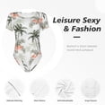 thumbnail image 6 of Naloa Vintage Palm Trees Women's Short-Sleeved Onesie, One-Piece Swimsuit for Parties, dates, clubs - Small, 6 of 9