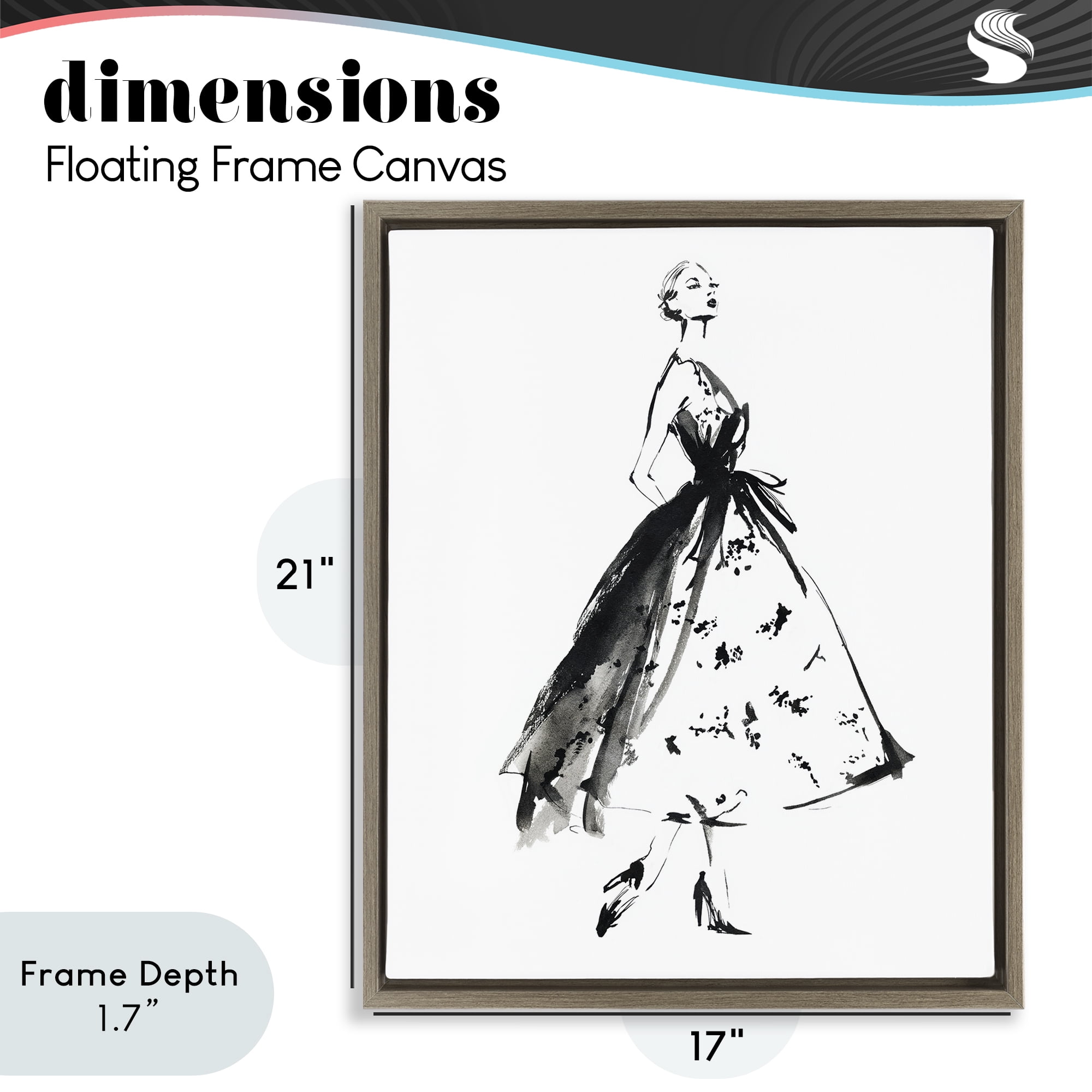 Stupell Industries Ethereal Couture Contour Brown Framed Floater Canvas Wall Art, design by Svetlana Aleynikova