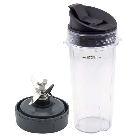 16 oz Cup with Sip & Seal Lid and Extractor Blade Replacement Parts 303KKU 356KKU800 307KKU Compatible with Nutri Ninja BL660 BL740