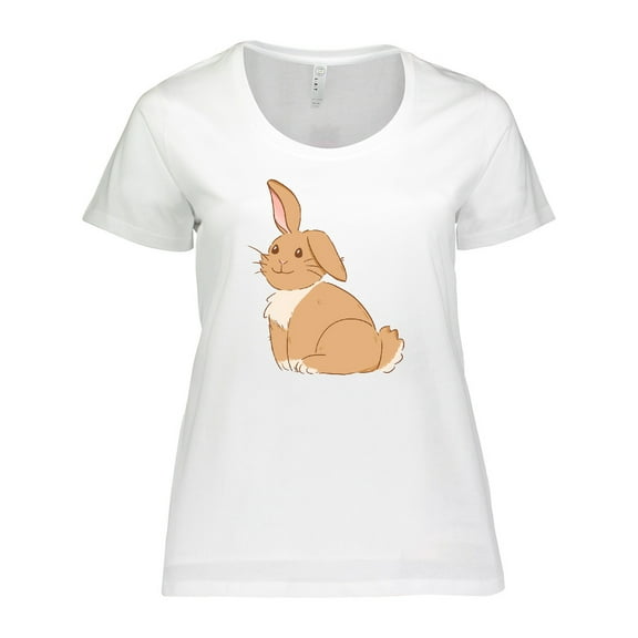 Inktastic Easter Cute Floppy Ear Brown Bunny Women's Plus Size T-Shirt