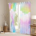 thumbnail image 3 of jejeloiu Cartoon Stars Print Curtains Pack of 2 (42x84 Each),Rainbow Galaxy Starry Sky Curtains Blackout For Girls Teens, 3 of 6