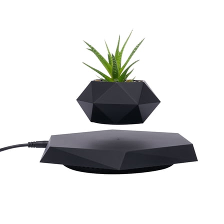 Rotation Flower Pot, Magnetic Levitating Plant Pot for Air Plants,Floating Plant Pot,Rotating Air Bonsai Planter Flower Pot for Home Living Room Office Desk