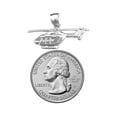thumbnail image 3 of Rhodium Plated 925 Sterling Silver Bell Series Helicopter Pendant, 3 of 5