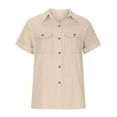thumbnail image 5 of Summer Tops, Tops for Women Trendy, Stylish Casual Short Sleeve Blouses for Women with Pockets Lightweight Tops for Everyday Wear Feminine Versatile Shirts for Effortless Outfits, 5 of 7