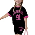 thumbnail image 4 of Toddler Girls Clothes 2 Piece Outfits Short Sleeve Tops with Letter Print and Shorts Outfits Size 1-2T, 4 of 4