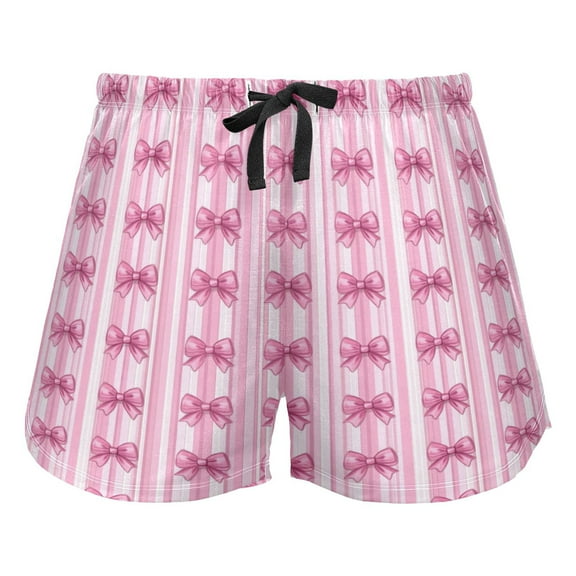 Women's Soft Sleep Shorts Relaxed Fit Lounge Pajama Bottoms Shorts for Women Pajama for Home and Comfort Pink Bows