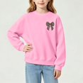 thumbnail image 6 of Girls Sweatshirt Girls Leopard Print Bow/Heart Graphic Pullover Tops Casaul Fall Sweatshirt Size 5-6 Years, 6 of 8