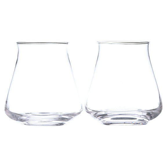 Stemless Teku Barrel Aged Beer Glass - Craft Beer Tulip Taster or Small Pour Glasses - Doubles as a Bourbon or Whiskey Snifter Taster - Set of 2