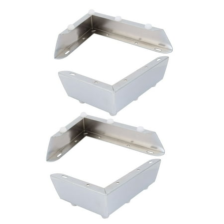 4pcs 220mmx150mmx20mm L Shaped Metal Cabinet Sofa Leg Feet Silver