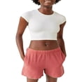 thumbnail image 1 of Women Short Sleeve Crop Tops Crew Neck Slim Fit Knitted Ribbed T-Shirts, 1 of 5