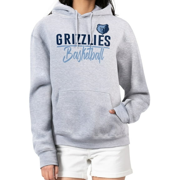Women's G-III 4Her by Carl Banks Heather Gray Memphis Grizzlies Graphics Fleece Pullover Hoodie
