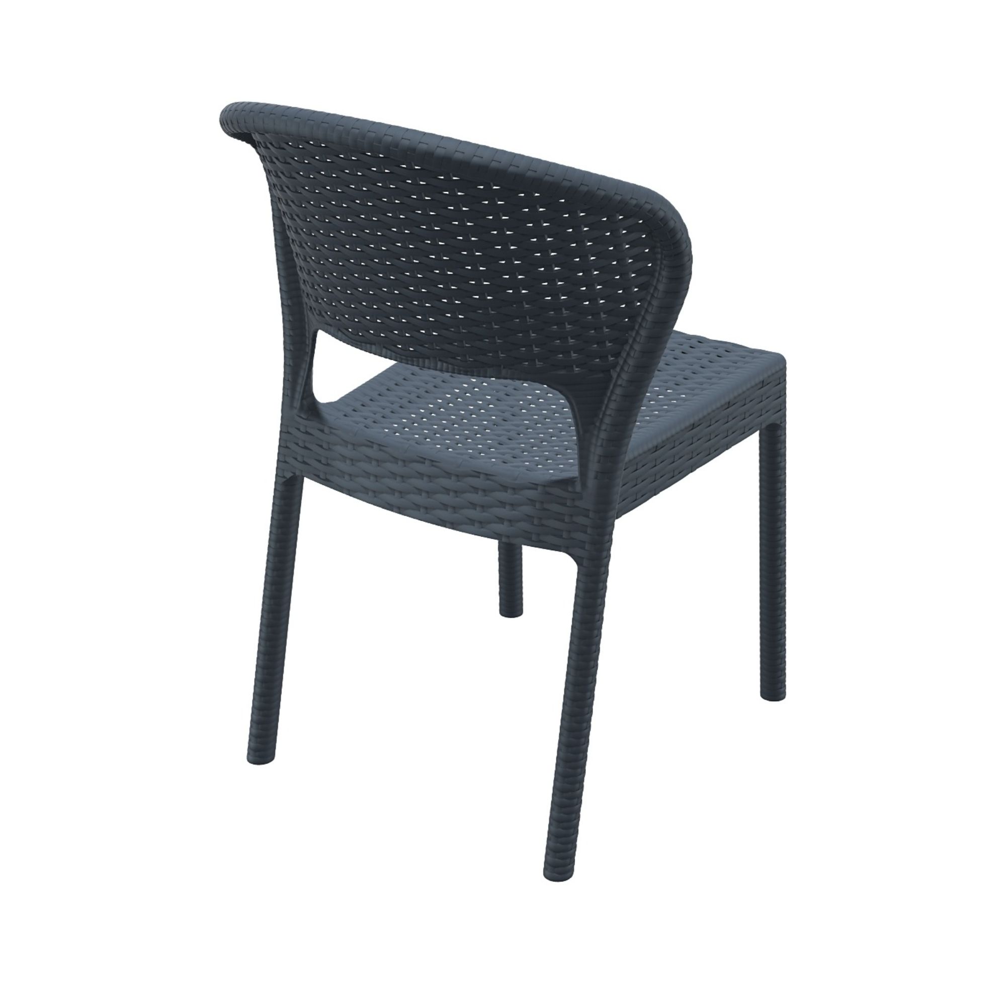 Compamia Dayton Resin Wickerlook Dining Chair 2 Pack Dark Gray - image 2 of 9