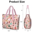 thumbnail image 3 of Tote Bag for Women - Pink Christmas Nutcracker Pattern Shoulder Bag - Large Utility Work Duffle Bag with Zipper Handbag for Travel, Work, Sprots, 3 of 5