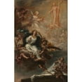 thumbnail image 2 of Juan de Valdés Leal 11x14 Black Ornate Wood Framed Double Matted Museum Art Print Titled: Study for ‘The Assumption of the Virgin’ for San Augustin, Seville (C. 1670-1672), 2 of 5