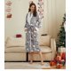 thumbnail image 1 of Bata de baño de franela con estampado de Papá Noel para mujer, camisón, ropa de estar por casa, 1 of 4