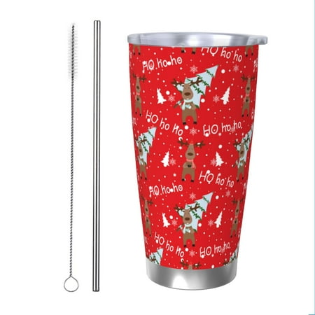 

Matuu Christmas Deer 1 for 20oz Durable Thermal Cups Keep Drinks Cold and Hot Insulated Car Mug with Lid-Straw Two-piece Set