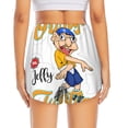 thumbnail image 2 of Lsque Sml Jeffy Printed Women's Running Shorts with Liner Pockets,Elastic Quick Dry Workout Athletic Gym Yoga Shorts,Womens High Waist Shorts-X-Large, 2 of 9