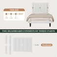 thumbnail image 6 of Amolife Twin Bed Frame, Upholstered Bed Frame with Velvet Vertical Channel Tufted Headboard, White, 6 of 10