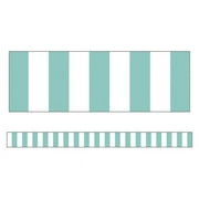36 ft. Schoolgirl Simply Stylish Bulletin Border, Turquoise Stripes - 12 Strips