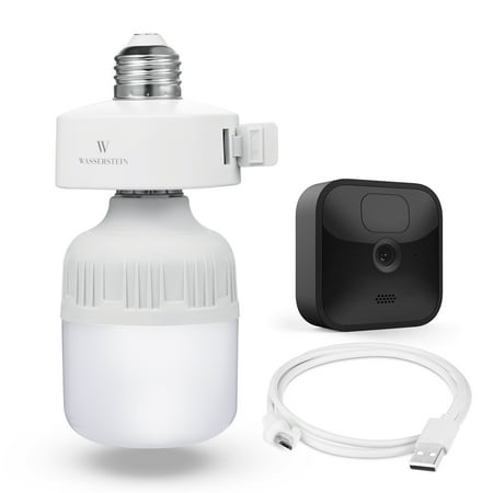 

Wasserstein Bulb Socket with Blink Charging Cable - Plug in Light Socket for Powering Your Blink Cam - Camera and Light Bulb NOT Included