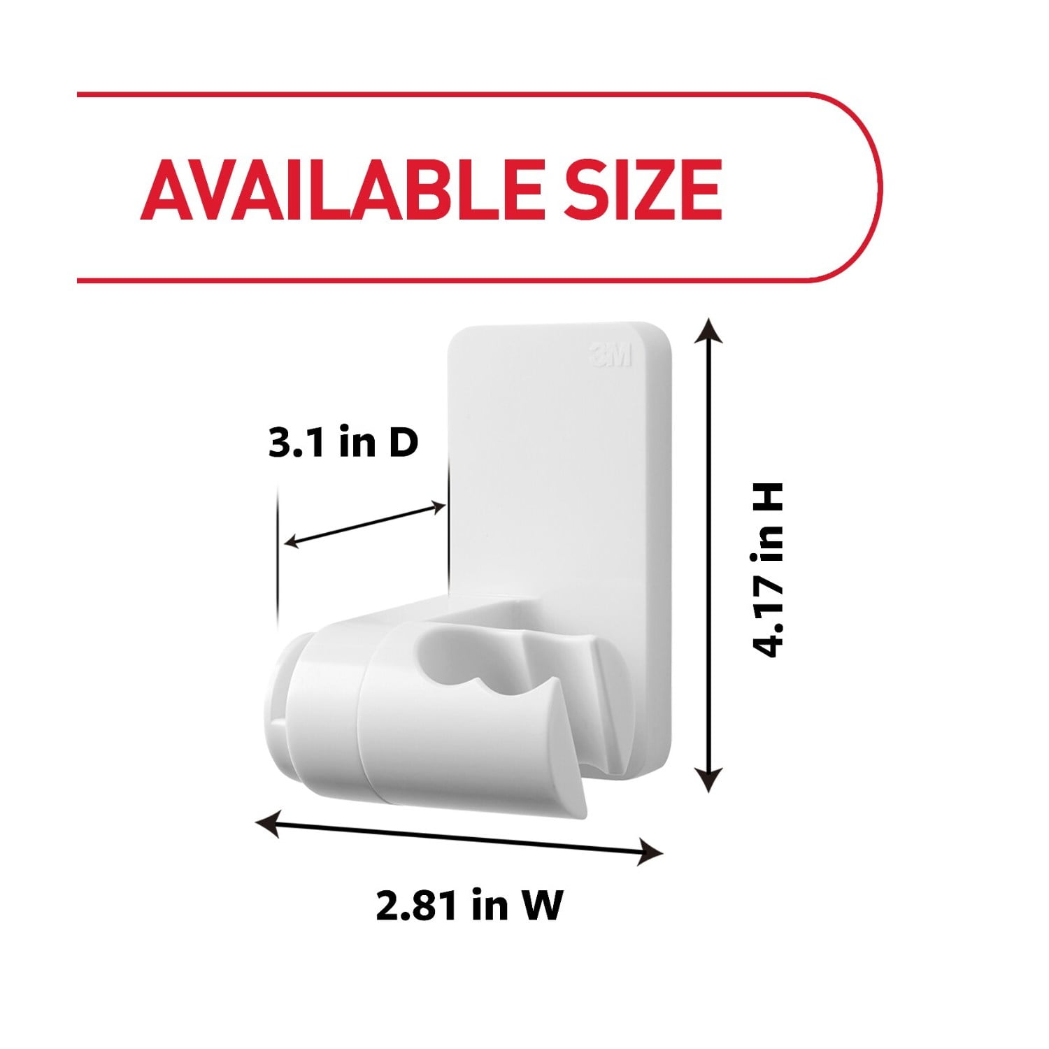 Command Bath Shower Head Holder, White, 1 Holder, 2 Large Strips, Bathroom Organization, Holds 4 lbs