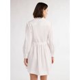 thumbnail image 2 of Free Assembly Women’s Cotton Tie Front Mini Dress with Long Sleeves, Sizes XS-XXXL, 2 of 5