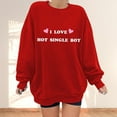 thumbnail image 3 of Gibobby Sudaderas con cremallera Moda de mujer Ocio Palabras de amor Amor Impresión Cuello redondo Manga larga Suelta Top Suéter sin sombrero 6 (Rojo, XXL), 3 of 4