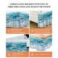 thumbnail image 5 of Abstract Waves Bed Skirt California King Size 18" Drop Spray Beach Ocean Watercolor Ruffled Wrap Around Bed Skirts Adjustable Elastic Bedskirt Dust Ruffle for California King Size Bed, 5 of 7