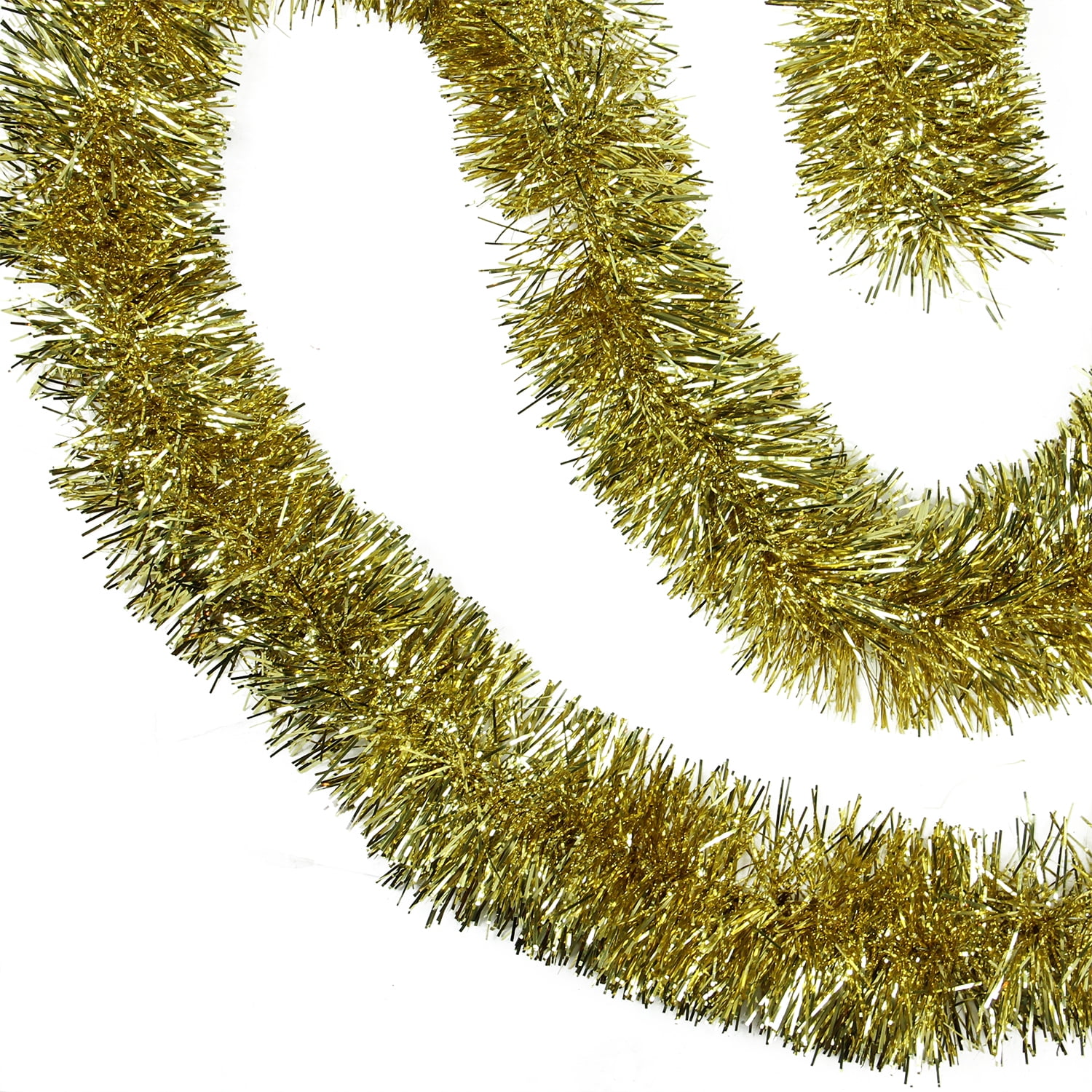 Northlight 50' x 4&quot; Unlit Shiny Gold Foil 3-Ply Tinsel Christmas