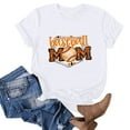 thumbnail image 3 of WREESH Loose Graphic Crew Neck T-Shirt for Women Baseball Mom Print Summer Blouse White, 3 of 3