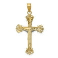 thumbnail image 4 of Auriga 10K Two-tone Gold Diamond-cut Crucifix Cross Pendant for Women (L-40mm, W-22mm), 4 of 6