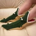 thumbnail image 2 of Fewfanhot Women Crocodile-Style Funny Socks, Novelty 3D Cute Knit Fluffy Slipper Socks, Animal Themed Winter Thick Thermal Socks, 2 of 8
