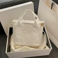 thumbnail image 4 of ZTTD Small Solid Tote Bag Cute Simple Canvas Bag Fashionable Convenience Bag Temperament Handbag Portable Storage Bag, 4 of 9