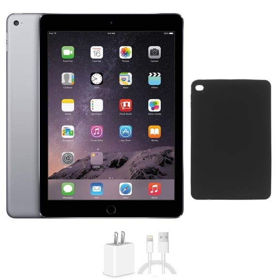 Restored Apple iPad Air 2 9.7 16GB Space Gray Wi-Fi Bundle, Includes Protective Case and Charger